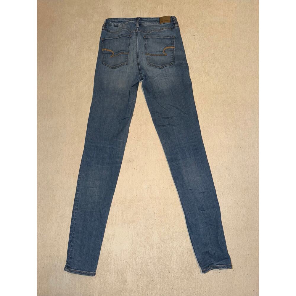 American Eagle super stretch women’s super high rise blue jean jegging - Picture 4 of 16